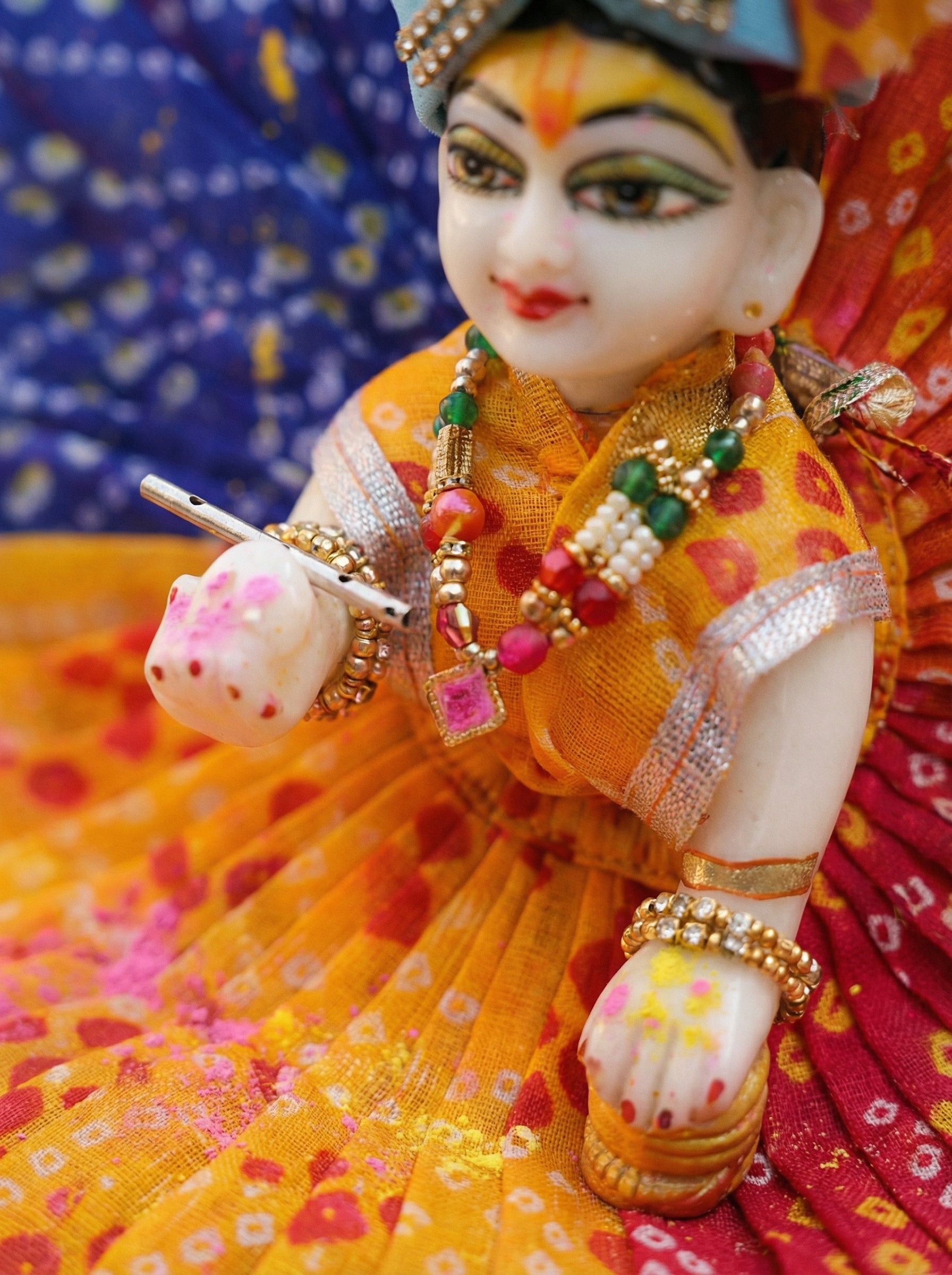 Bandhani Poshak Set With Pagdi for Bal Gopal