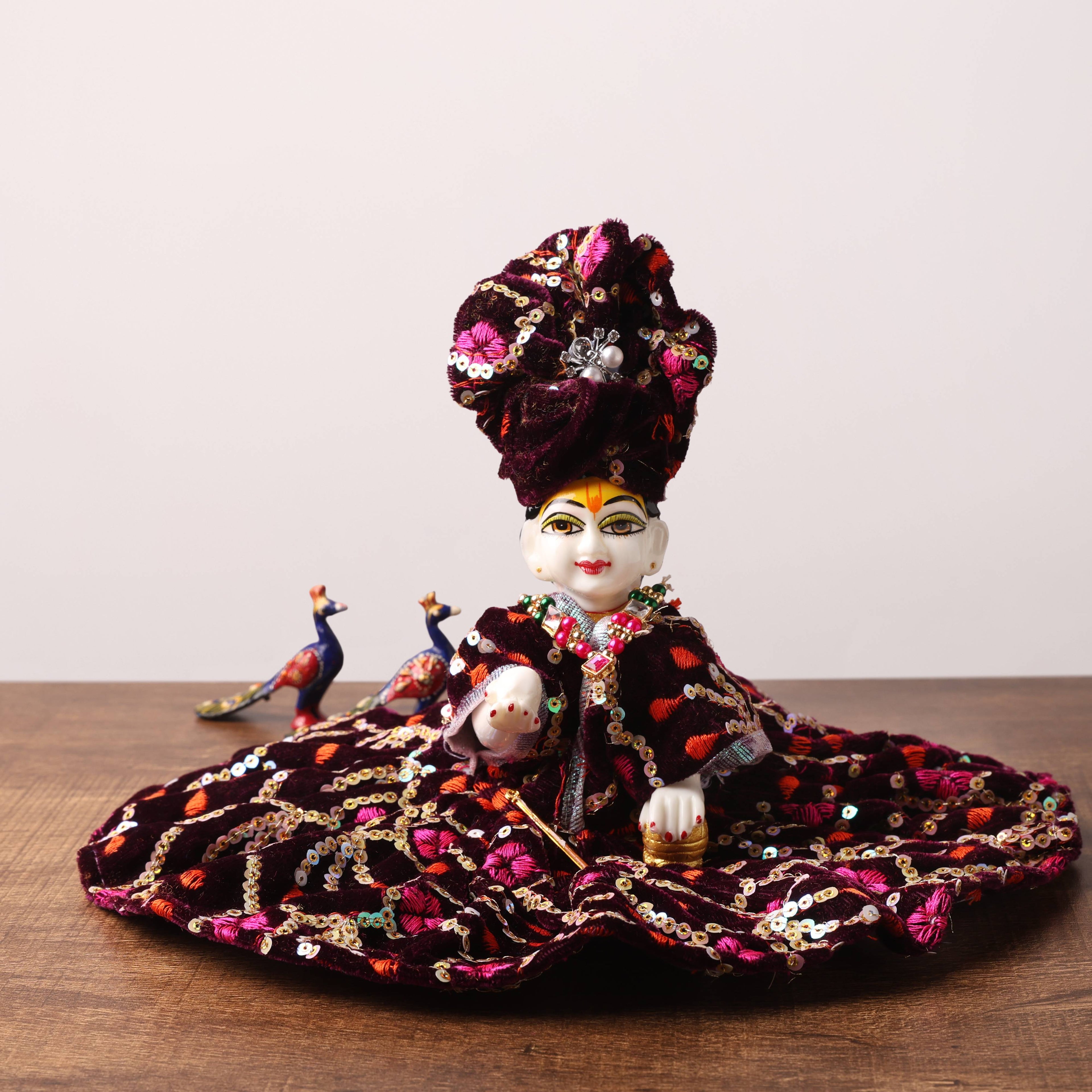 Velvet poshak set with pagdi for Ladu Gopal