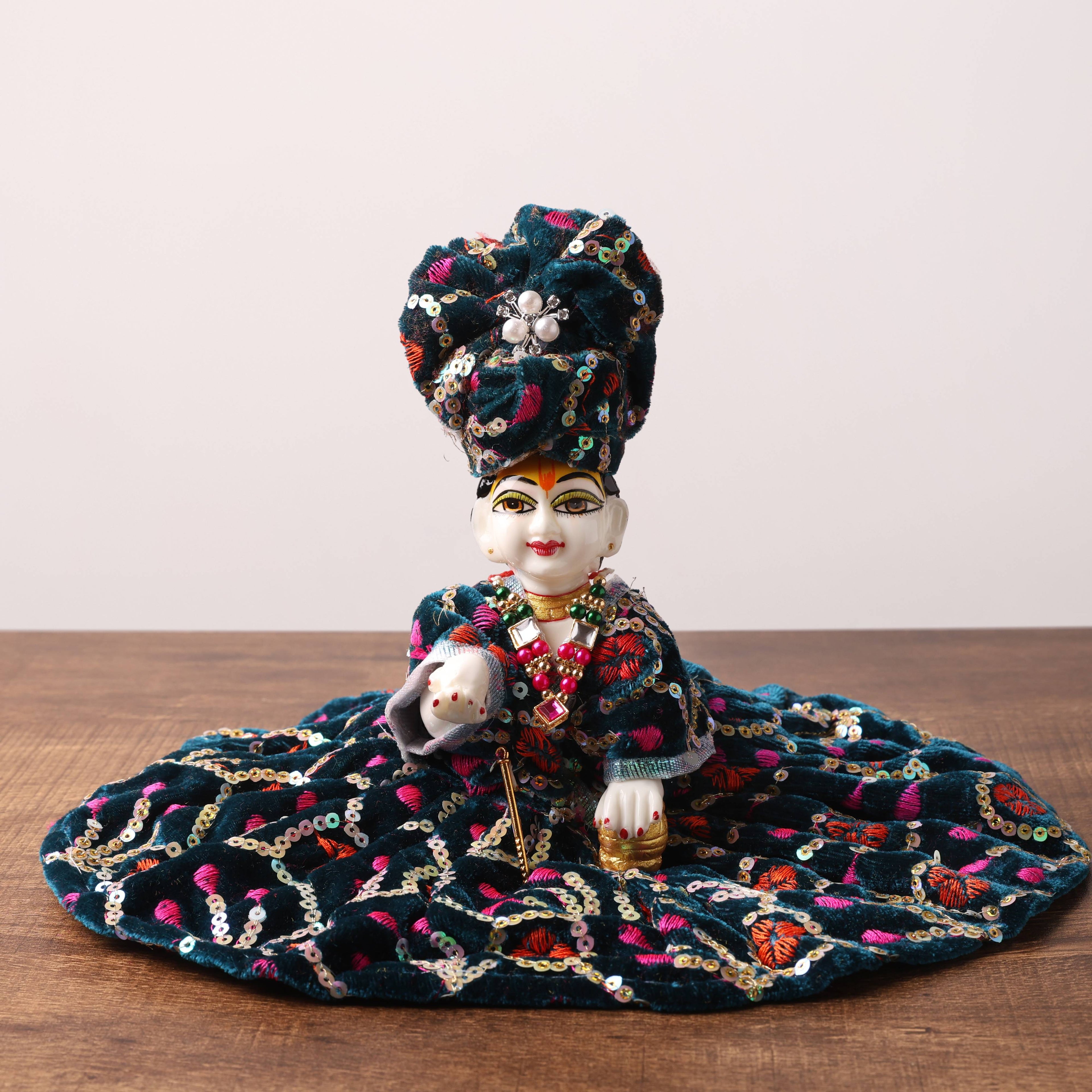 Velvet poshak set with pagdi for Ladu Gopal