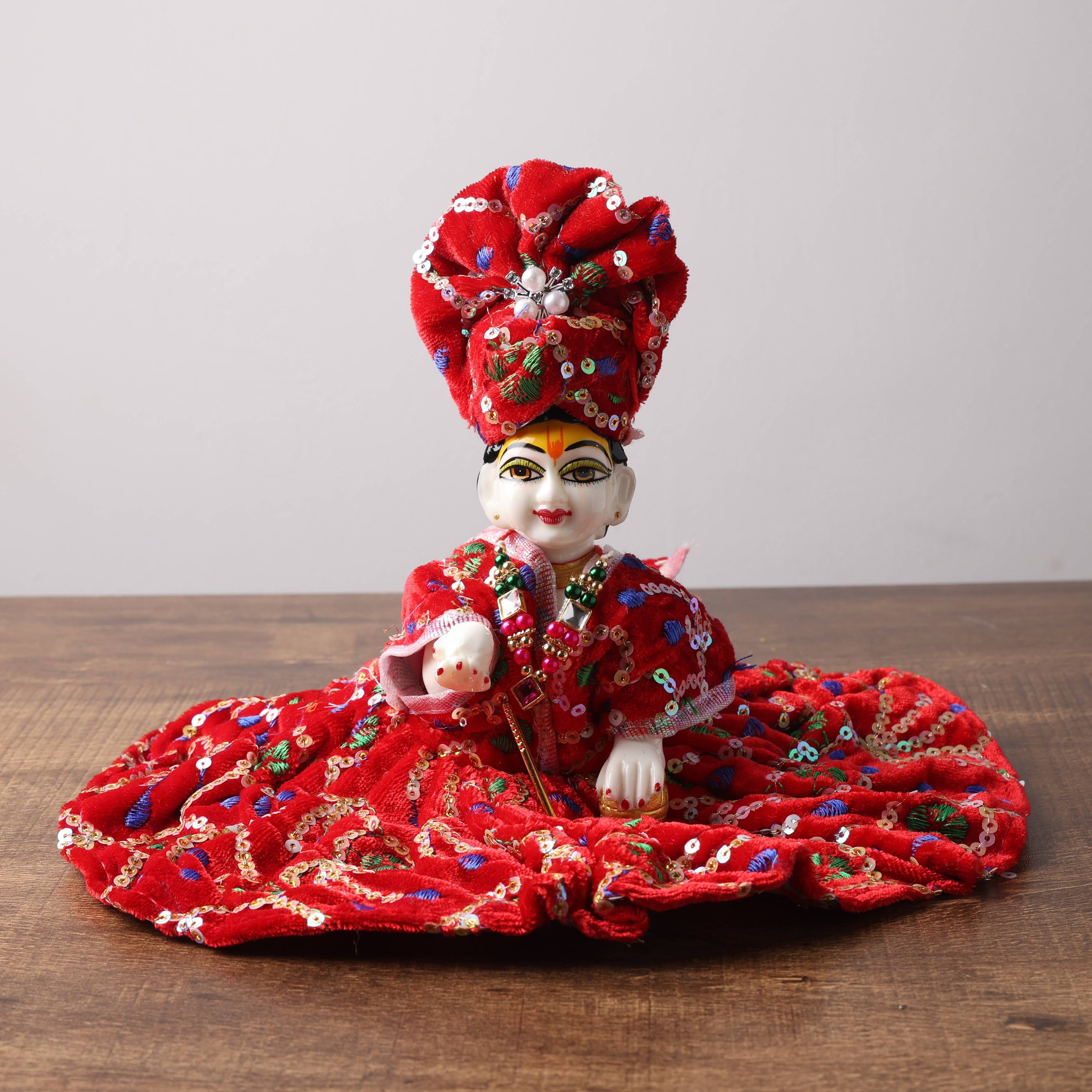 Velvet poshak set with pagdi for Ladu Gopal