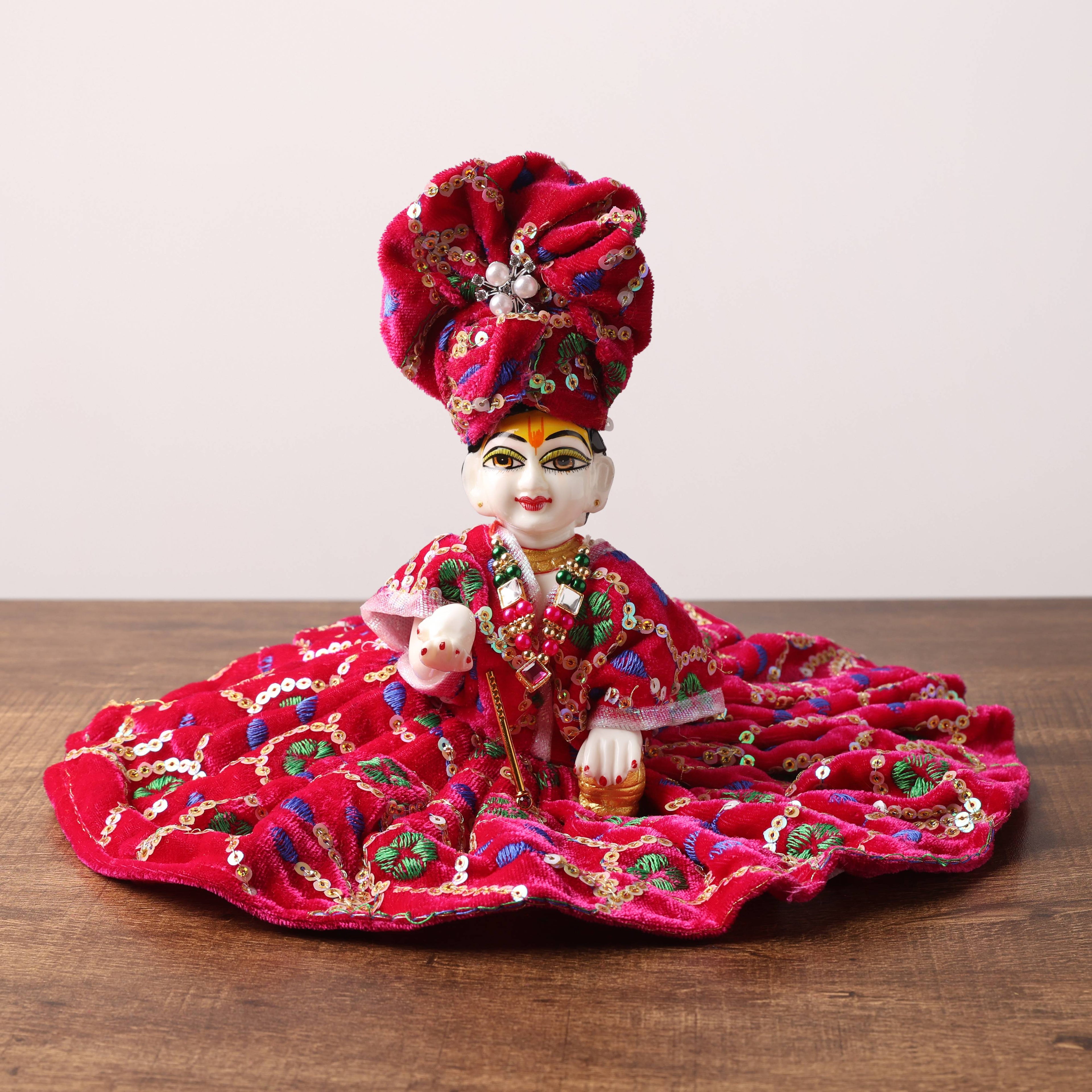 Velvet poshak set with pagdi for Ladu Gopal