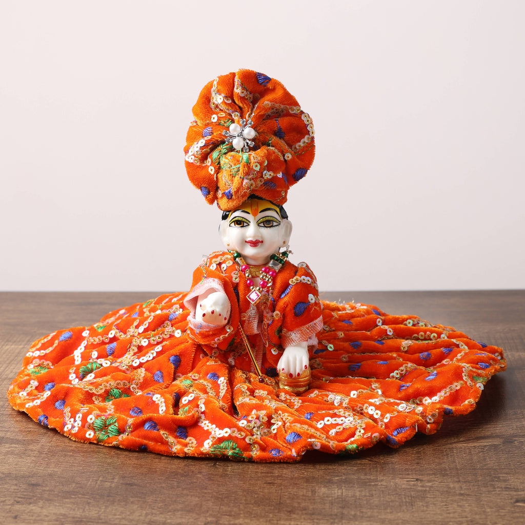 Velvet poshak set with pagdi for Ladu Gopal