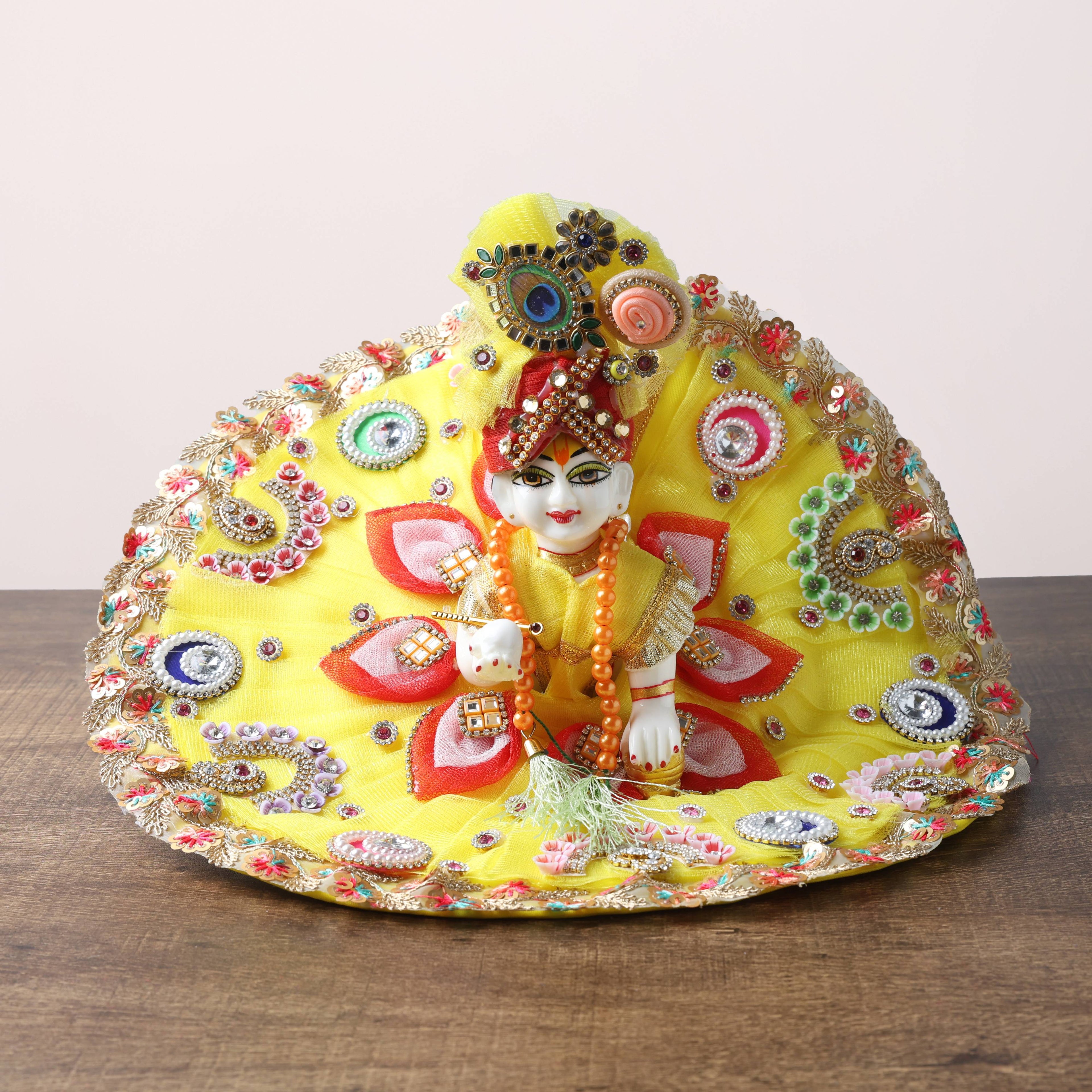 Lotus motif embroidered poshak set with pagdi