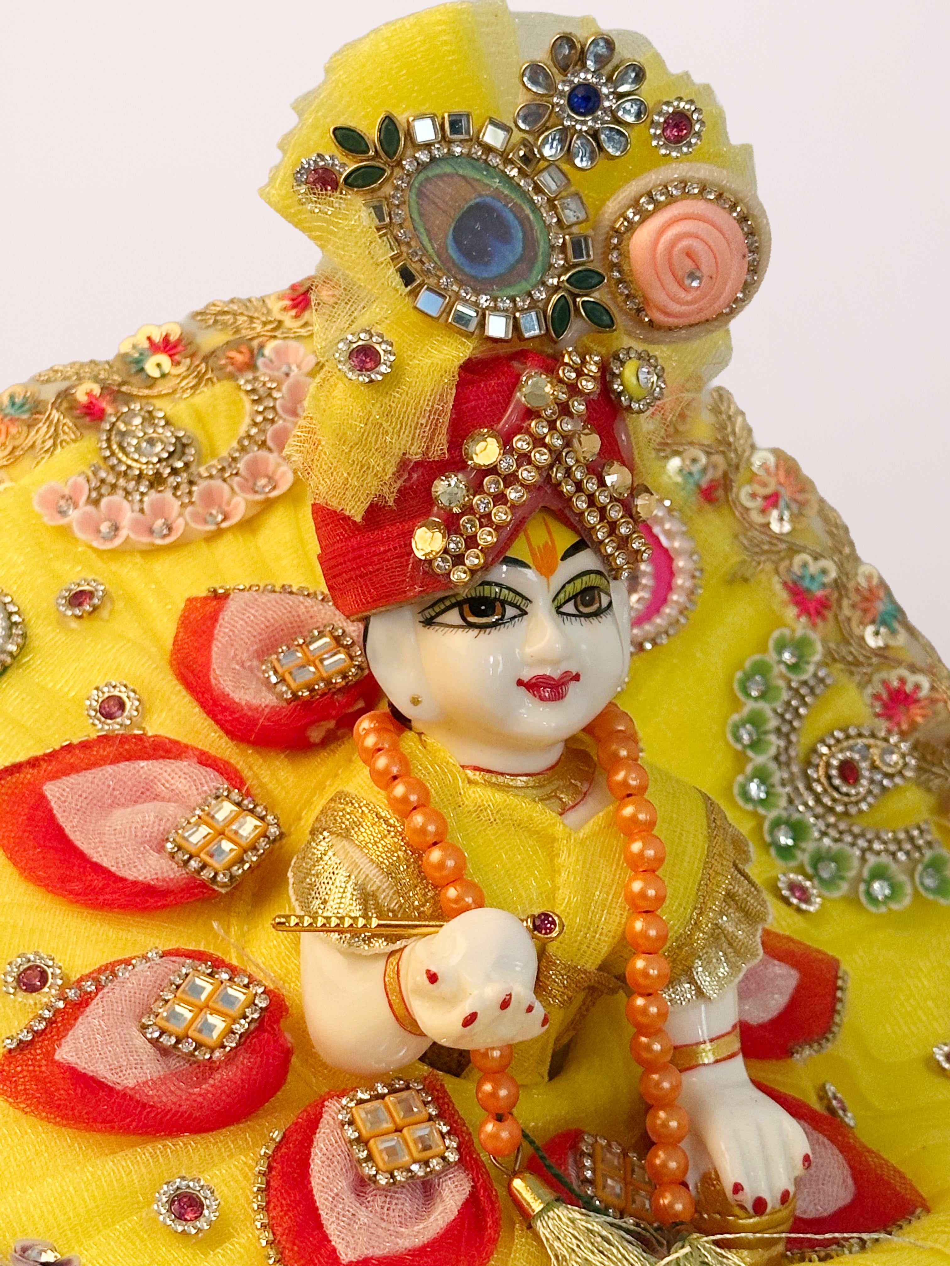 Lotus motif embroidered poshak set with pagdi