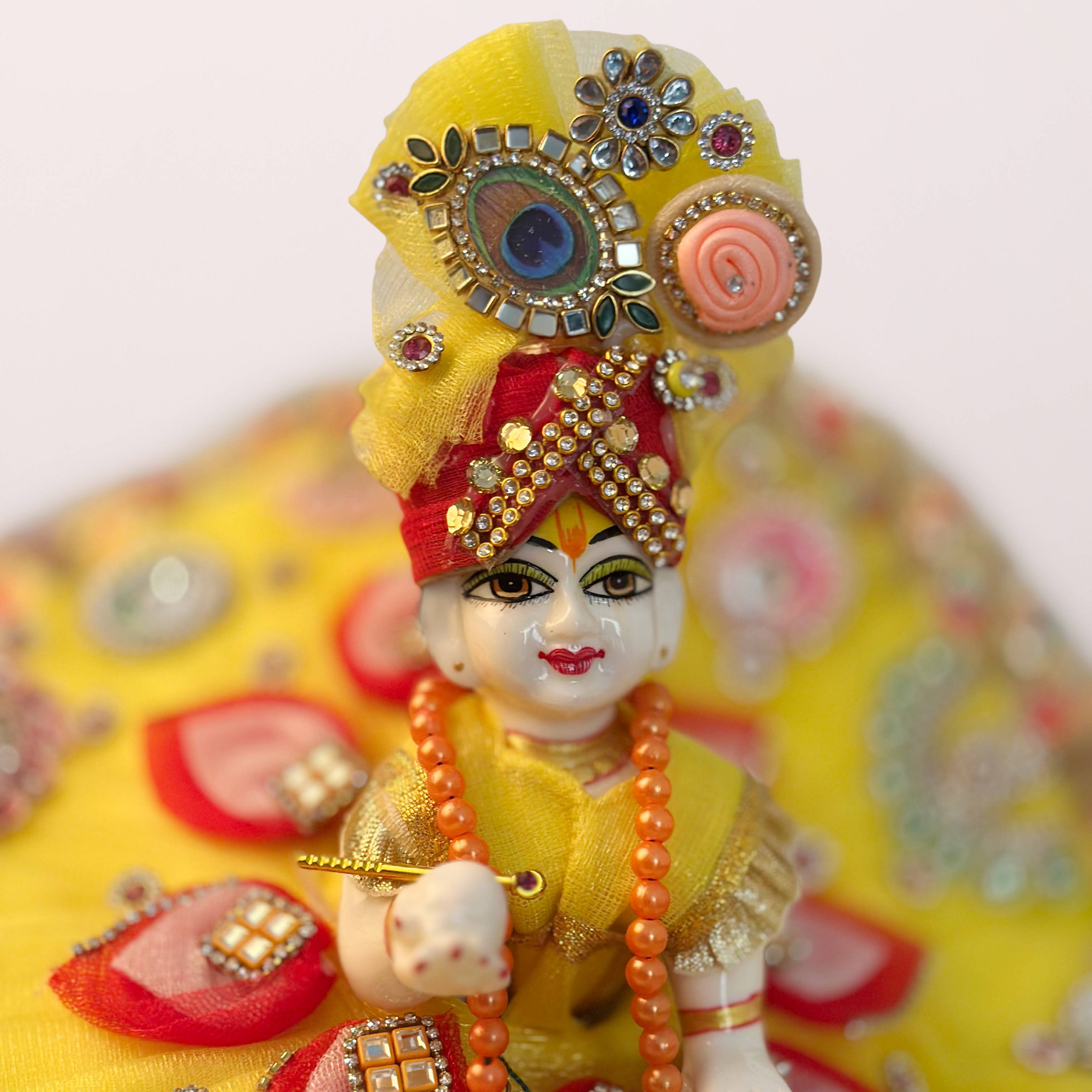 Lotus motif embroidered poshak set with pagdi